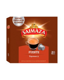 Cafe saimaza fuerte espresso intensidad 9 caja de 20 capsulas compatible nespresso