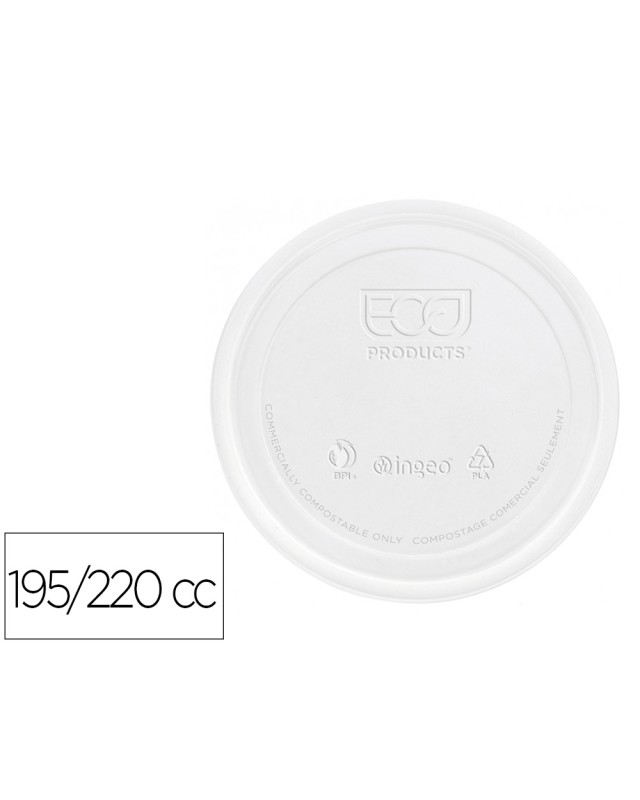 Tapa de plastico biodegradable para vaso de 195/220 cc paquete de 100 unidades