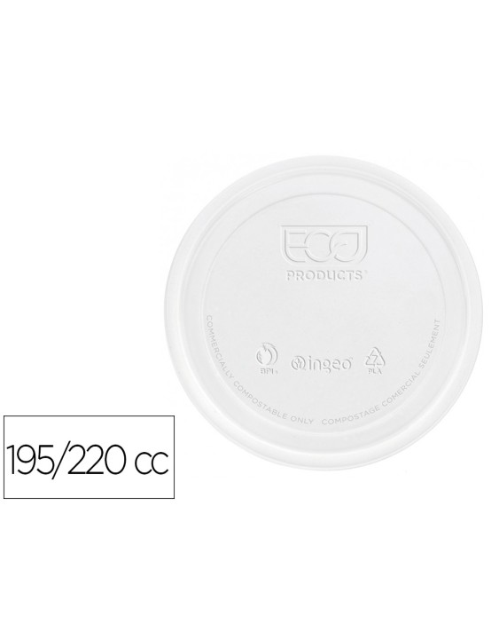 Tapa de plastico biodegradable para vaso de 195/220 cc paquete de 100 unidades