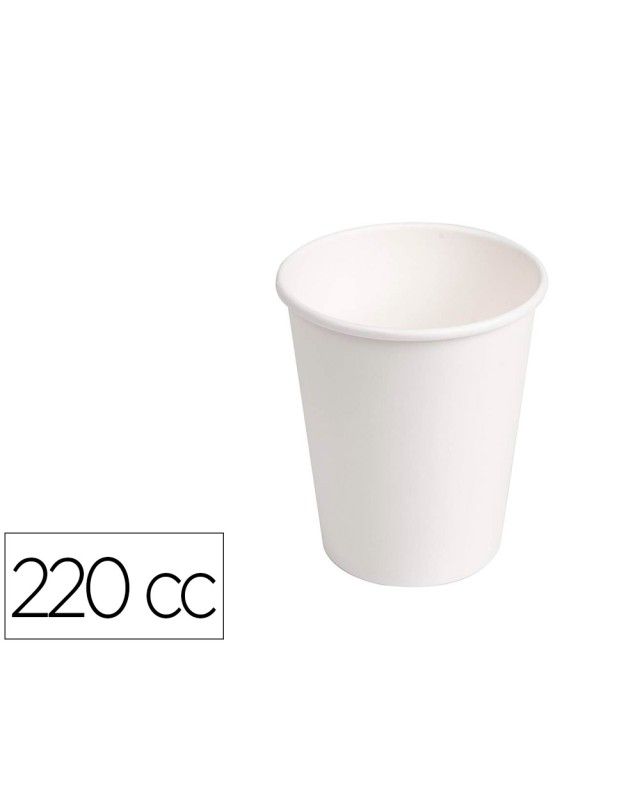 Vaso termico de carton blanco 220 cc paquete de 50 unidades