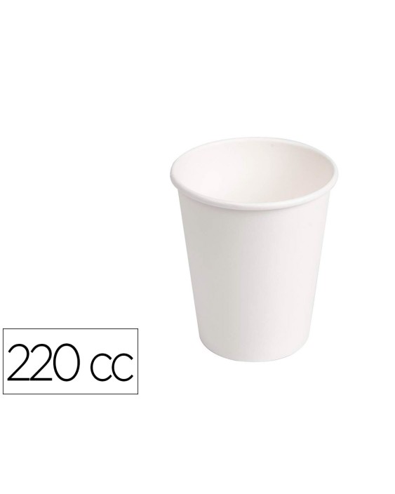 Vaso termico de carton blanco 220 cc paquete de 50 unidades