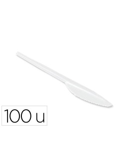 Cuchillo de plastico blanco reutilizable paquete de 100 unidades