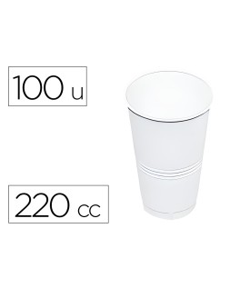 Vaso de plastico blanco 220 cc paquete de 100 unidades