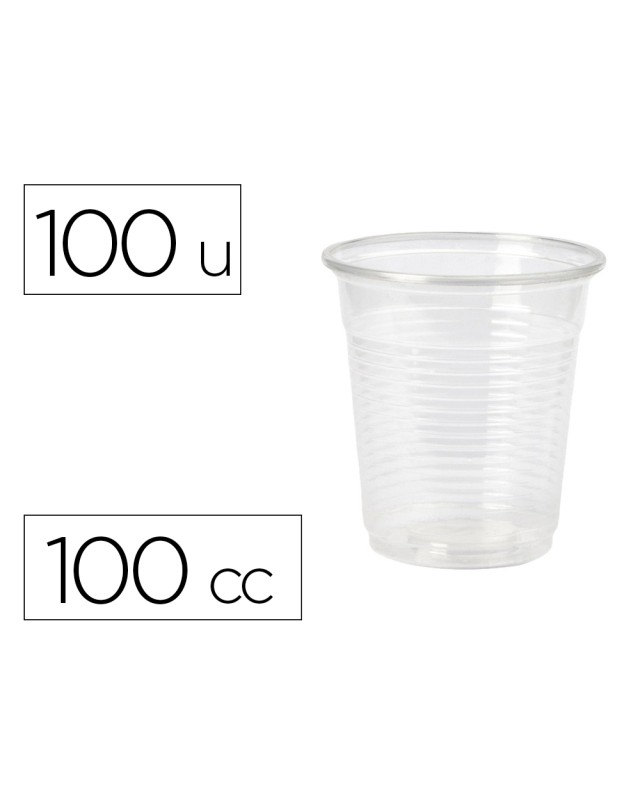 Vaso de plastico transparente 100 cc paquete de 100 unidades