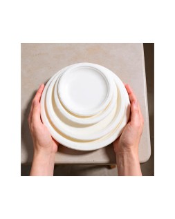 Plato de fibra bio 15 cm diametro paquete de 50 unidades