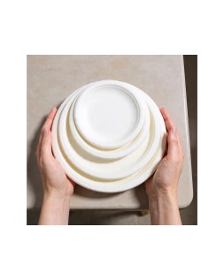 Plato de fibra bio 15 cm diametro paquete de 50 unidades