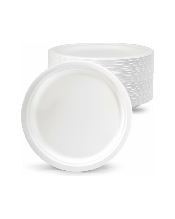 Plato de fibra bio 26 cm paquete de 50 unidades
