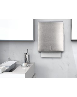 Dispensador q-connect de toallitas de papel acero inoxidable 283x100x365 mm