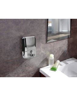 Dispensador manual q-connect de jabon 800 ml acero inoxidable 115x56x179mm