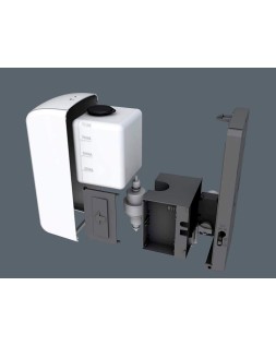 Dispensador para gel y jabon q-connect automatico sensor y soporte metalico 152 cm alto 13x11,5x27 cm 1000 ml blanco