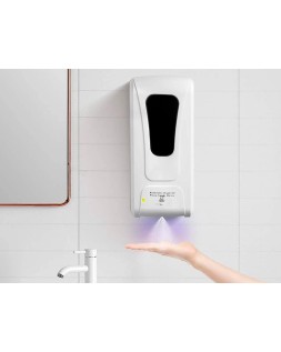 Dispensador para gel y jabon q-connect automatico sensor y soporte metalico 152 cm alto 13x11,5x27 cm 1000 ml blanco