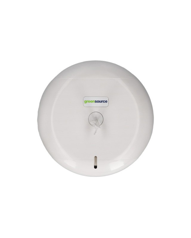 Dispensador papel higienico industrial greensource extraccion central compacto fabricado en abs blanco