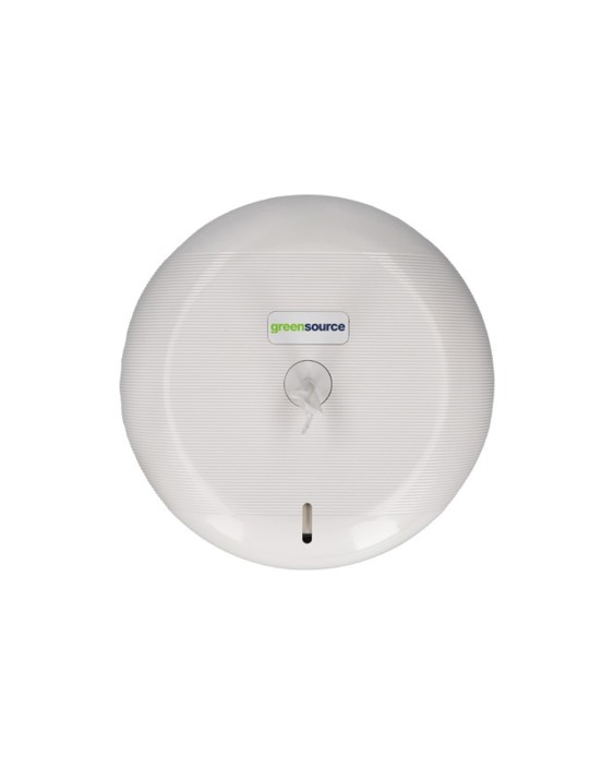 Dispensador papel higienico industrial greensource extraccion central compacto fabricado en abs blanco