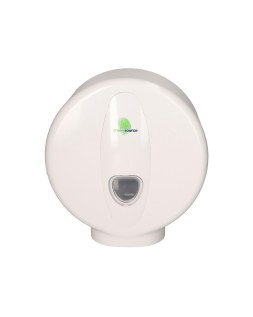 Dispensador papel higienico bunzl greensource mini jumbo fabricado en abs color blanco