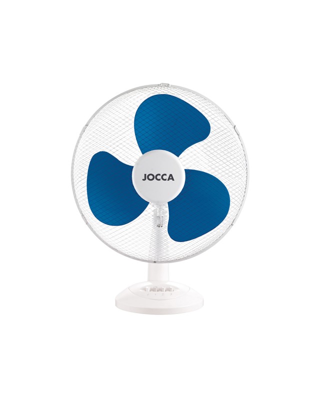 Ventilador de sobremesa jocca 3 velocidades 40 w sistema oscilacion y cabezal basculante diametro 300 mm