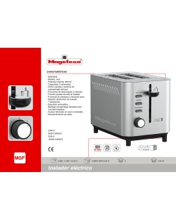 Tostador magefesa jour doble boca 820w acero inoxidable con bandeja recogemigas