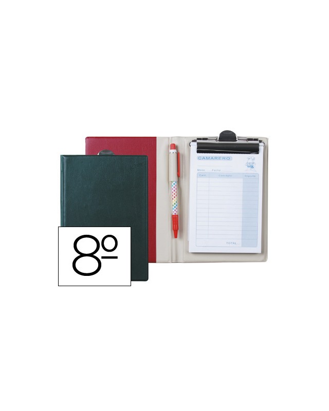 Carpeta liderpapel comandas plastico octavo con talonario camarero y boligrafo