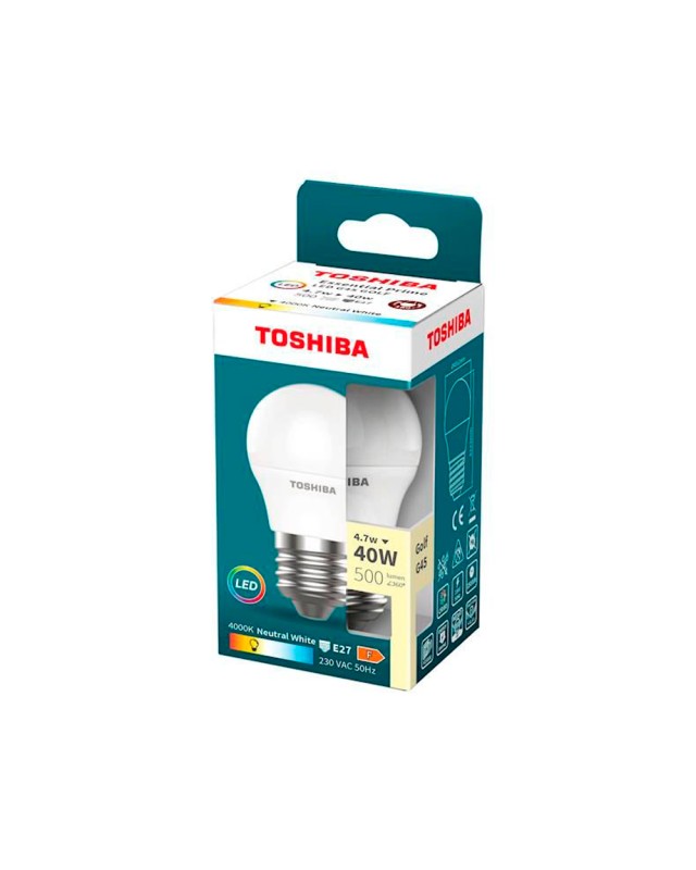 Bombilla led toshiba essential g45 e27 4.7w luz neutra 4000k