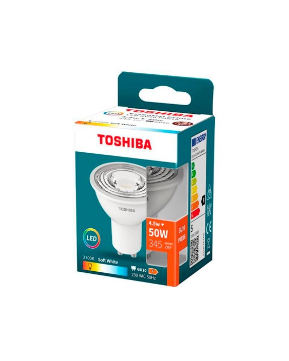 Foco led toshiba essential gu10 4.5w luz calida 2700k