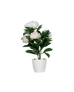 Flor artificial paperflow peonia blanca 55 cm