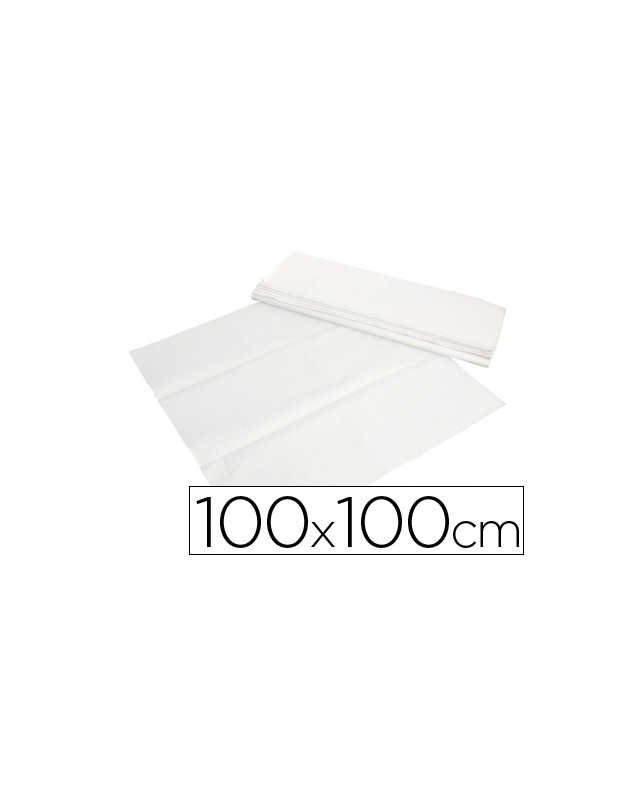Mantel de papel blanco en hojas 100x100 cm caja de 400 unidades