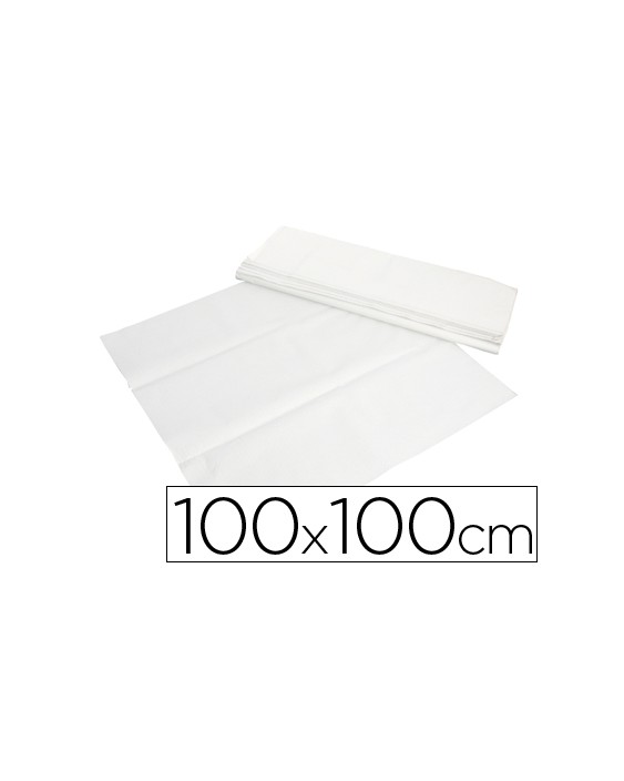 Mantel de papel blanco en hojas 100x100 cm caja de 400 unidades