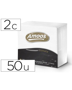 Servilleta celulosa amoos luxury 40x40 cm 2 capas paquete de 50 unidades