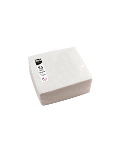 Servilleta pronappe celulosa micro grofada 20x20 cm 2 capas color blanco paquete de 50 unidades