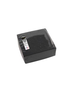 Servilleta pronappe celulosa micro grofada 20x20 cm 2 capas color negro paquete de 50 unidades