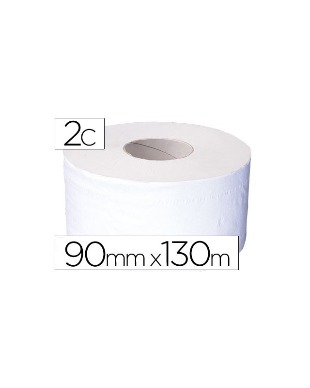 Papel higienico jumbo 2 capas celulosa pura rollo de 91 m para dispensador 925