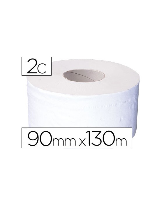Papel higienico jumbo 2 capas celulosa pura rollo de 91 m para dispensador 925