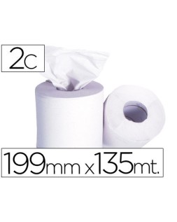 Papel secamanos 2 capas 199 mm x 135 m mandril 70 mm diametro 197 mm