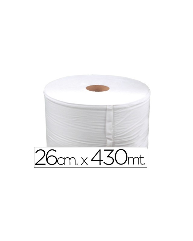 Papel secamanos industrial 260 mm de ancho x 400 m aprox diametro 33,5 cm para el dispensador 46826