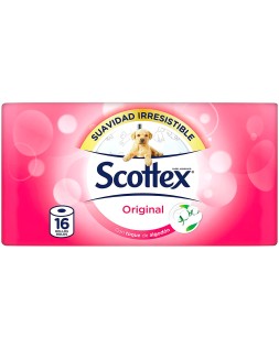 Papel higienico scottex original 2 capas paquete de 16 rollos 17,7 m