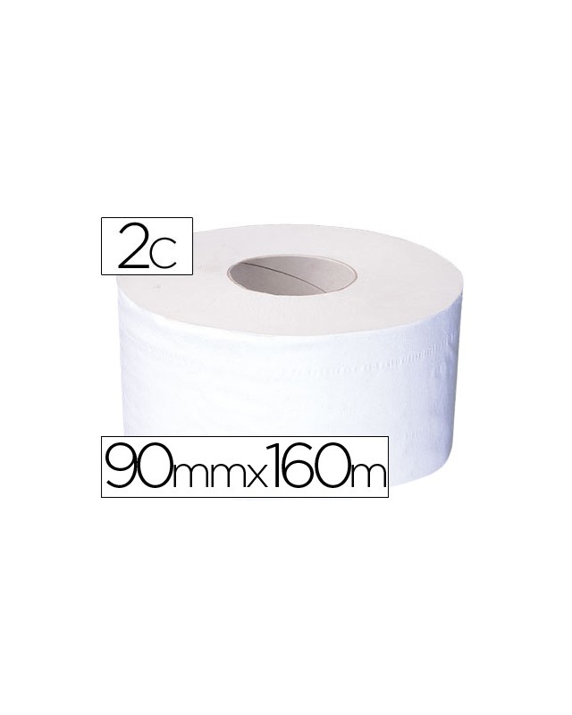 Papel higienico mini jumbo 2 capas 160 m para dispensador t2