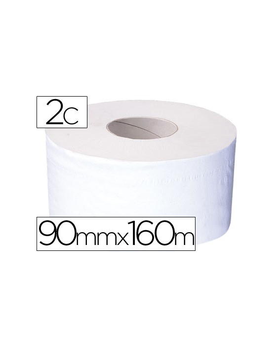 Papel higienico mini jumbo 2 capas 160 m para dispensador t2