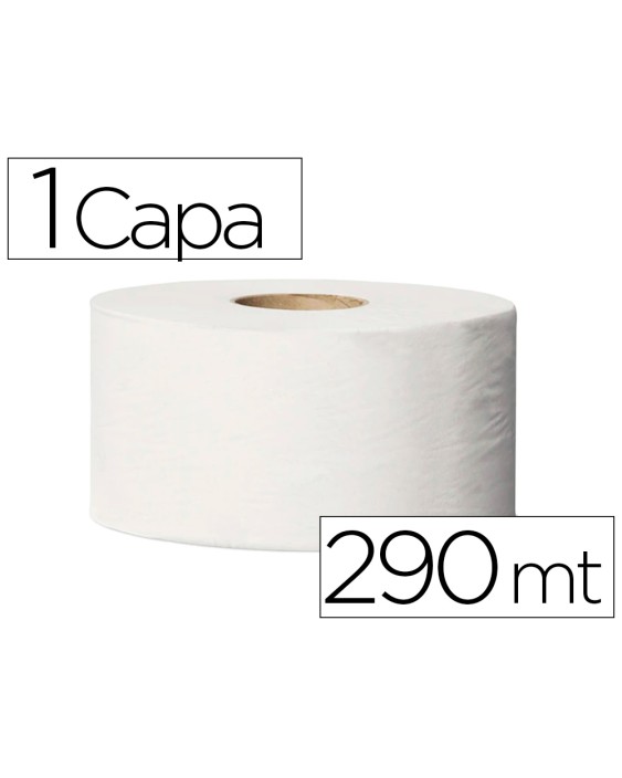 Papel higienico tork minijumbo 1 capa 290 m para dispensador t2