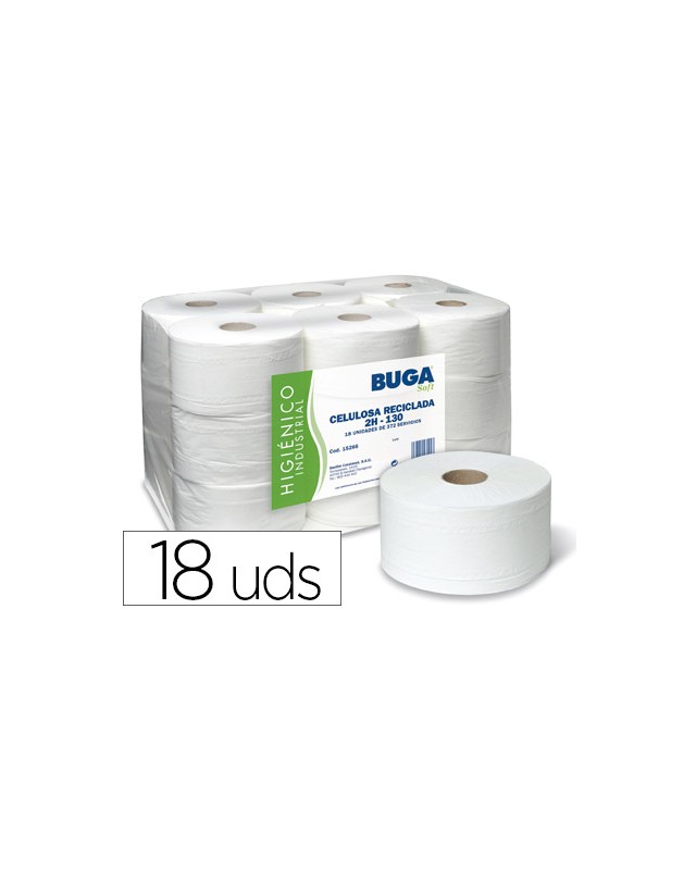 Papel higienico industrial gofrado buga reciclado 2 capas 130 m