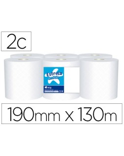 Papel secamanos amoos 2 capas 192 mm x 130 m paquete de 6 rollos