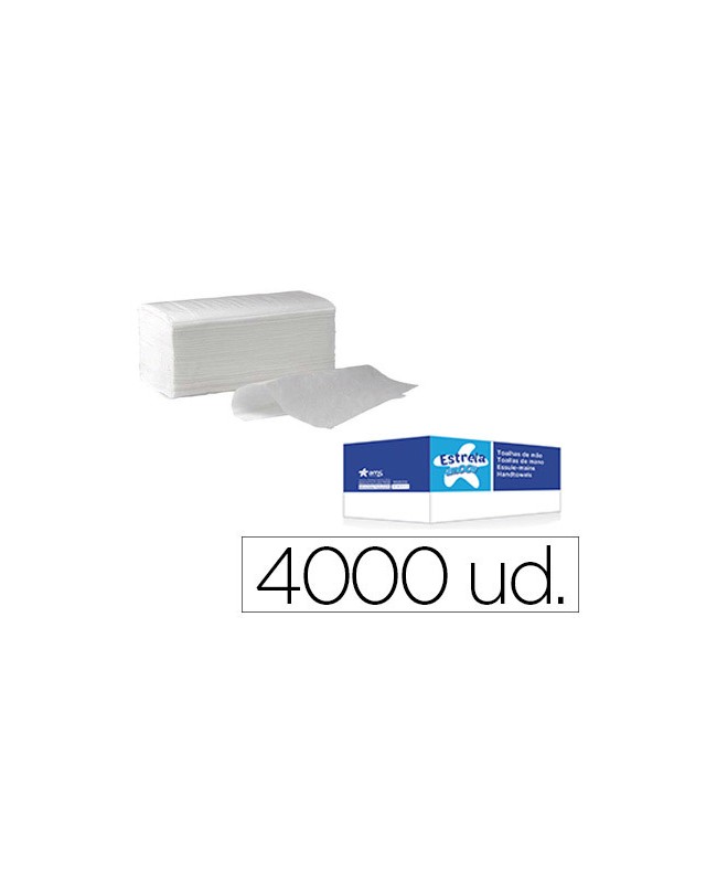 Toalla de papel secamanos amoos engarzada 2 capas 21x22 cm caja de 4000 unidades