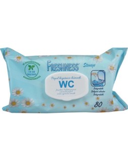 Papel higienico humedo freshness paquete con tapa de 80 unidades