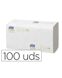 Toalla secamanos tork xpress extrasuave engarzada 2 capas 34x21,2 cm paquete de 100 unidades