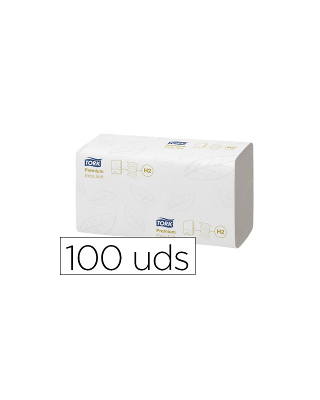 Toalla secamanos tork xpress extrasuave engarzada 2 capas 34x21,2 cm paquete de 100 unidades