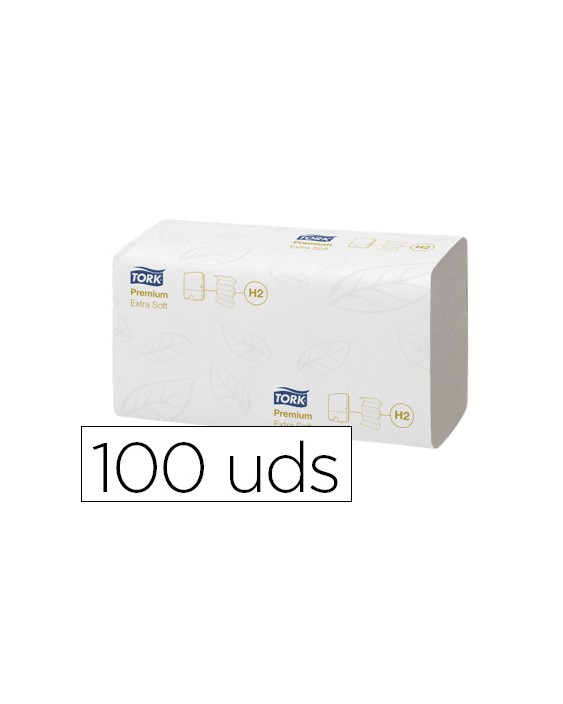 Toalla secamanos tork xpress extrasuave engarzada 2 capas 34x21,2 cm paquete de 100 unidades