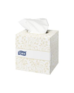 Pañuelos faciales tork extrasuaves 2 capas 20,9x20 cm caja cubo de 100 unidades