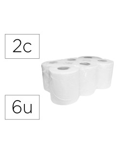 Papel secamanos dahi 2 capas celulosa gofrada 195 mm x 145 m paquete de 6 rollos