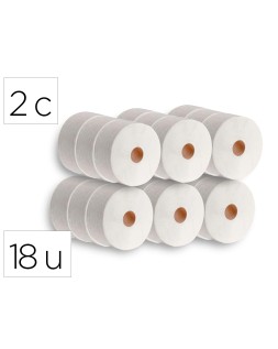 Papel higienico dahi jumbo 2 capas celulosa blanca 140 m mandril 45 mm paquete de 18 rollos
