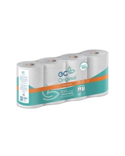 Papel de cocina goma camps 2 capas 90 servicios 224 mm x 21,6 m 21,5 g/m2 paquete de 4 rollos