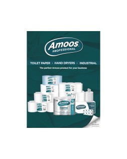 Papel secamanos amoos industrial 2 capas 32g/m2 blanco 90 m paquete de 6 rollos