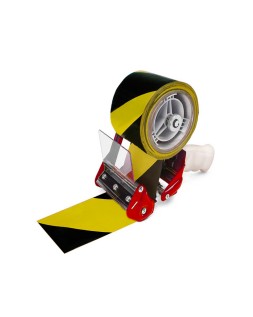 Cinta adhesiva q-connect de seguridad amarilla y negra 20 m x 48 mm